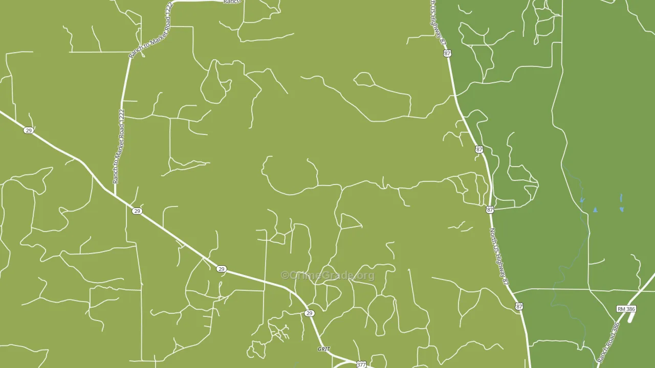 Grit, TX Map of Vehicle Theft Rates