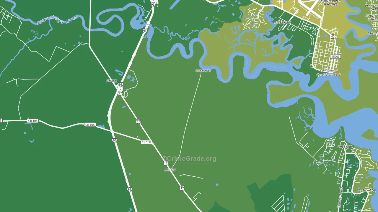 Gross, FL Map of Vehicle Theft Rates