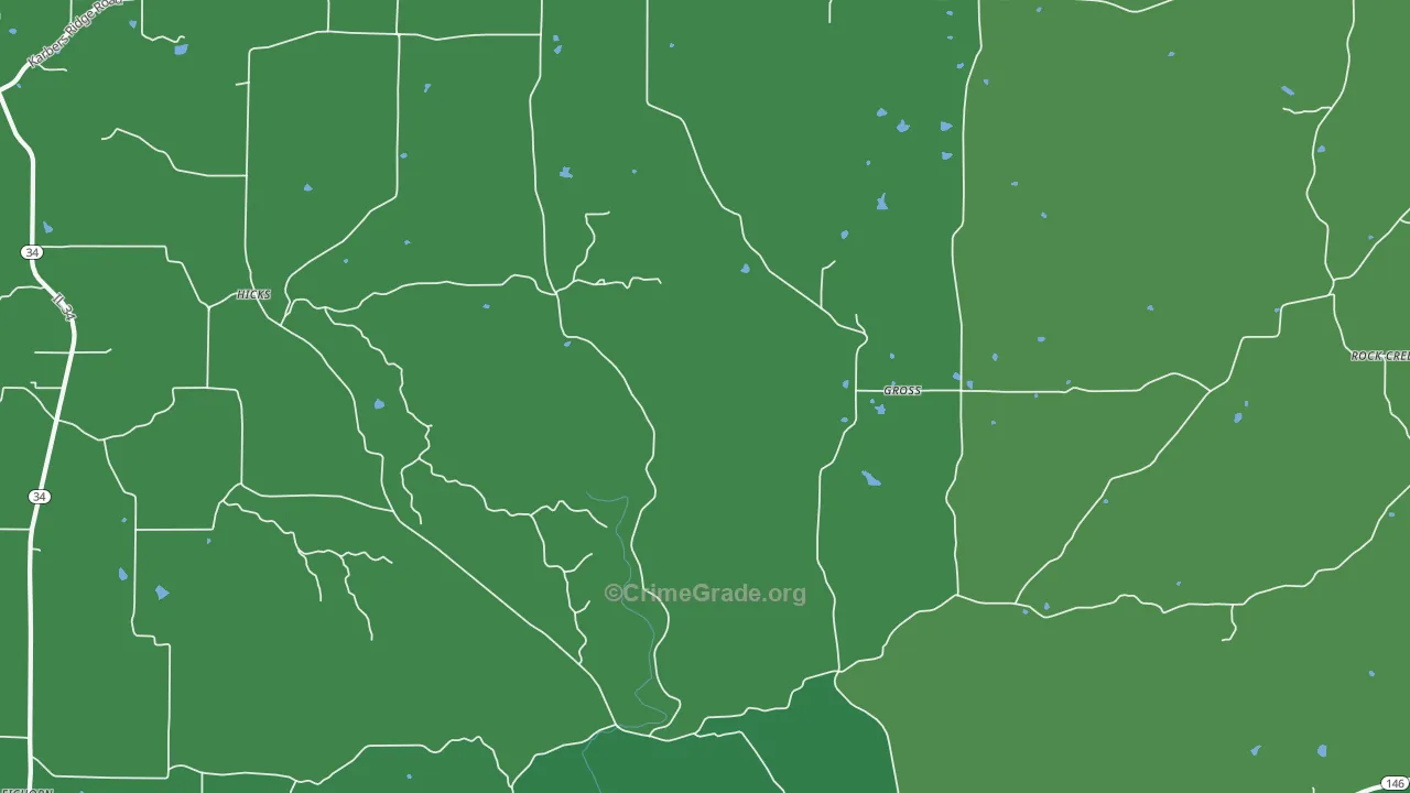 Gross, IL Map of Vehicle Theft Rates