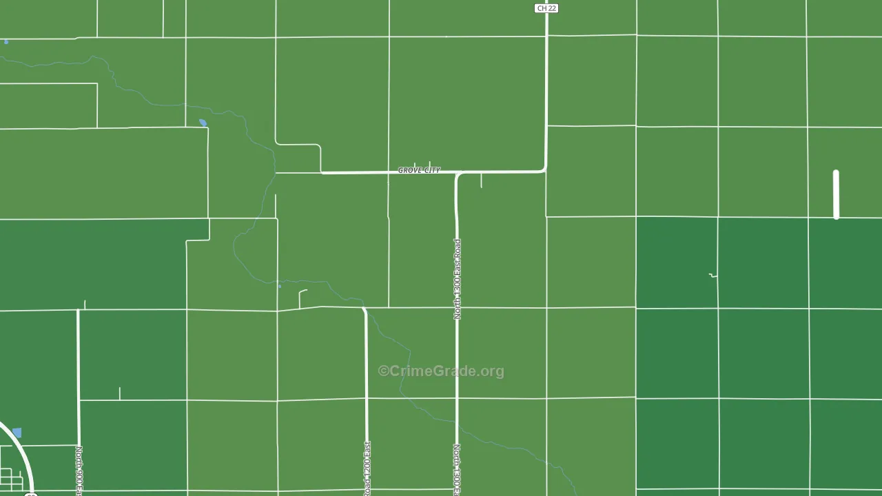 Grove City, IL Map of Vehicle Theft Rates