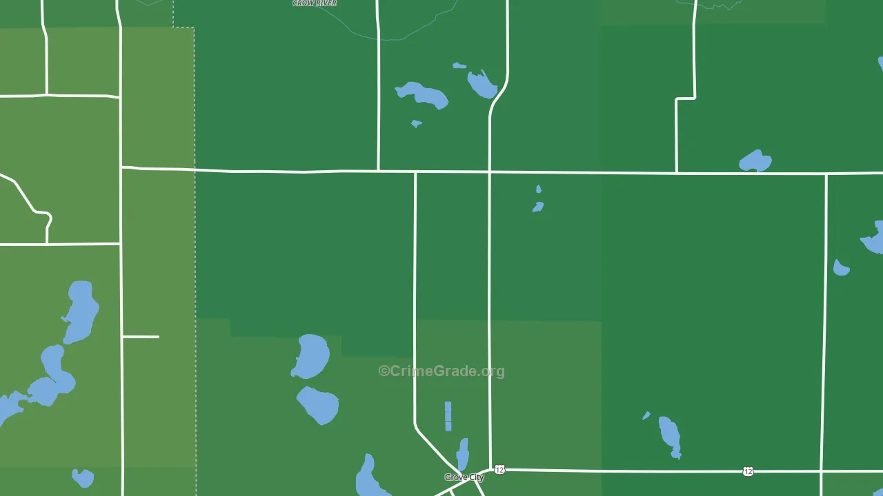 Grove City, MN Map of Vehicle Theft Rates