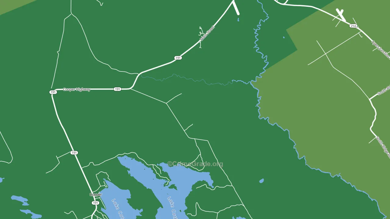 Grove, ME Map of Vehicle Theft Rates