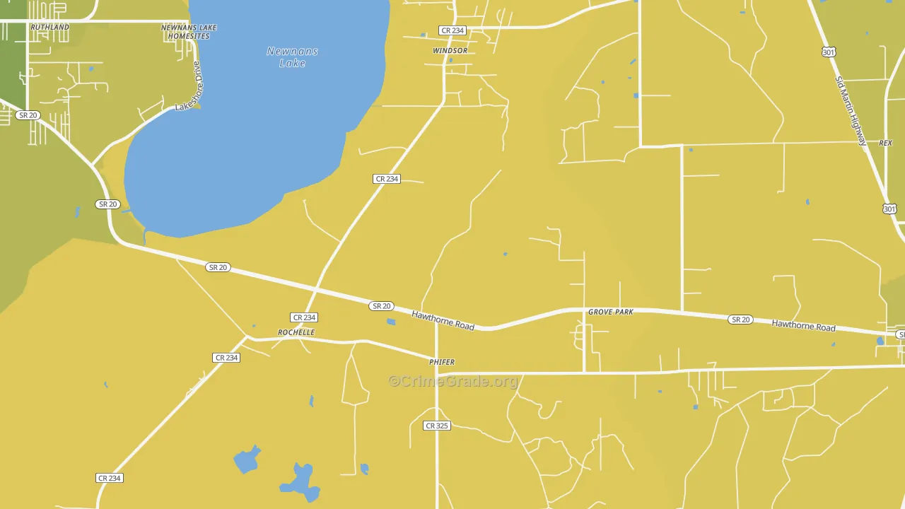 Grove Park, FL Map of Vehicle Theft Rates