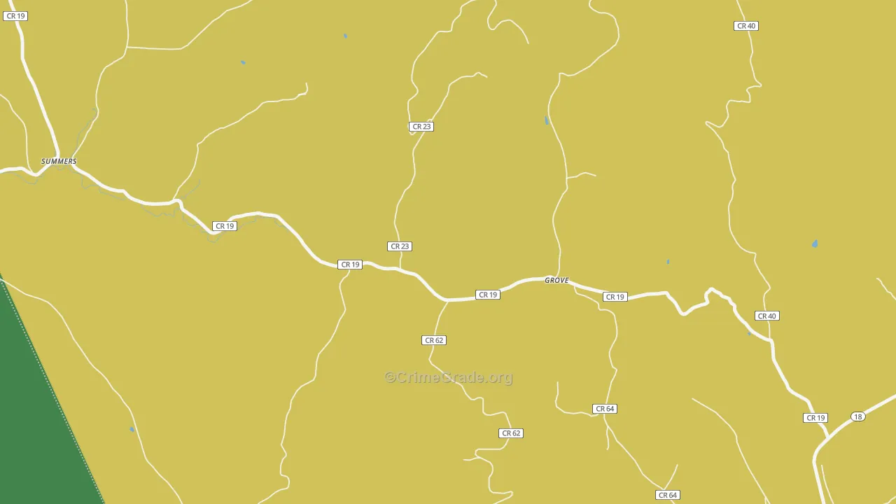 Grove, WV Map of Vehicle Theft Rates