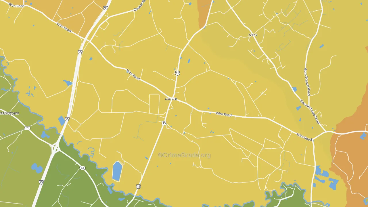Grover, SC Map of Vehicle Theft Rates