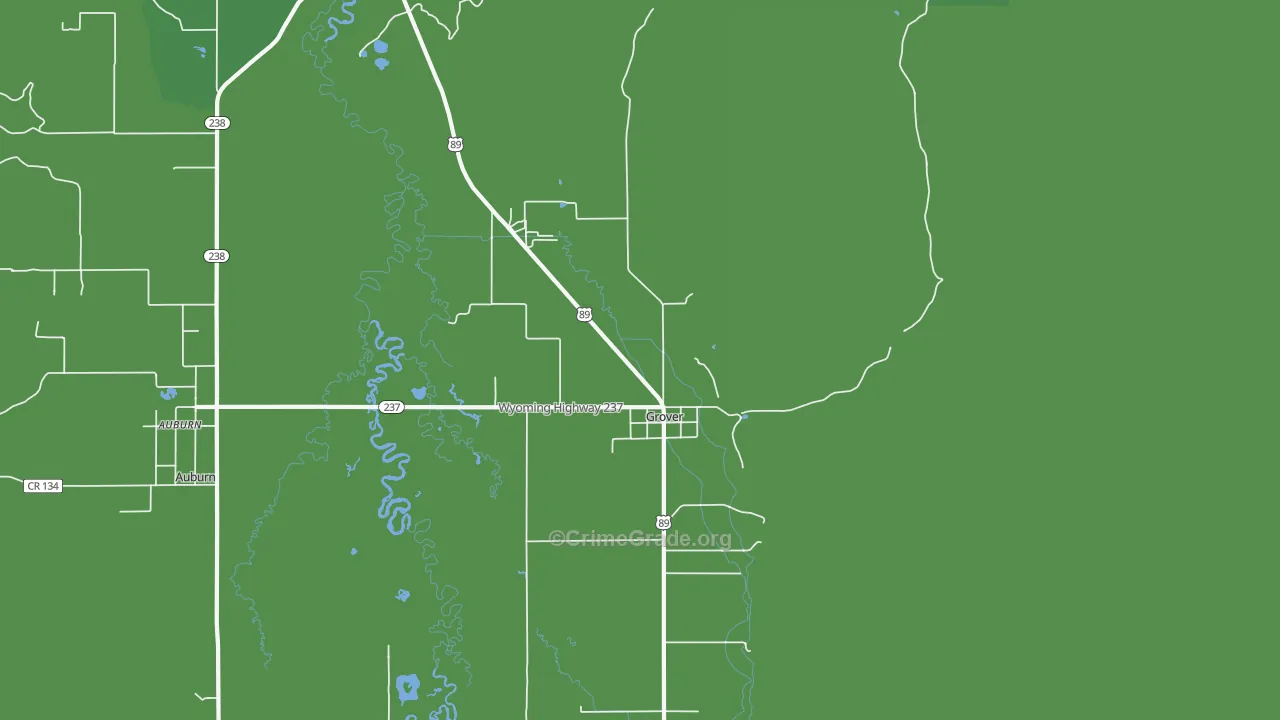Grover, WY Map of Vehicle Theft Rates