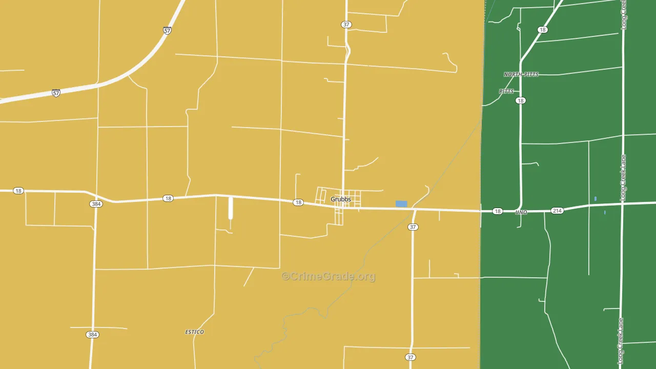 Grubbs, AR Map of Vehicle Theft Rates