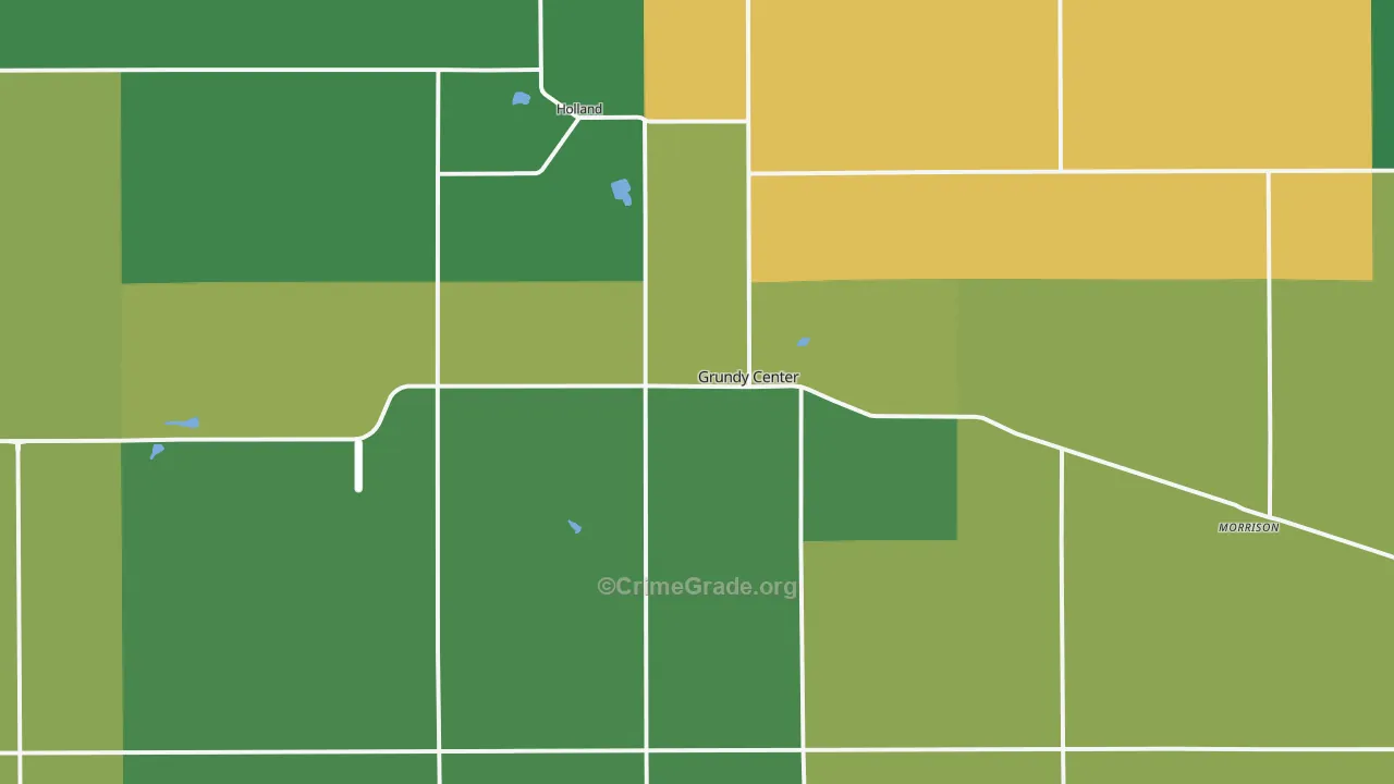 Grundy Center, IA Map of Vehicle Theft Rates