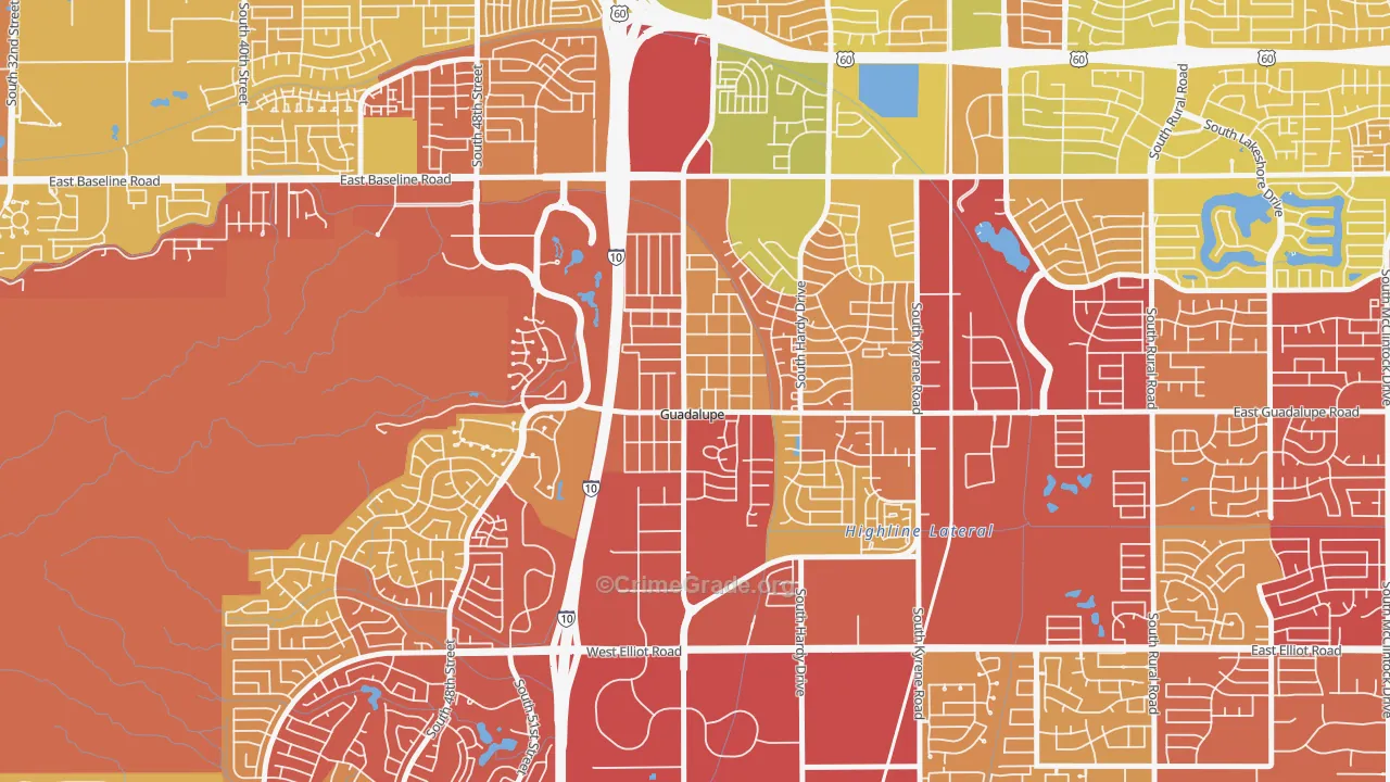 Guadalupe, AZ Map of Vehicle Theft Rates