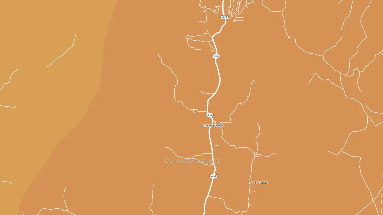 Guadalupita, NM Map of Vehicle Theft Rates