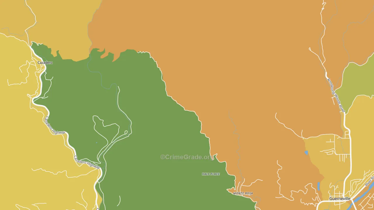 Guernewood Park, CA Map of Vehicle Theft Rates