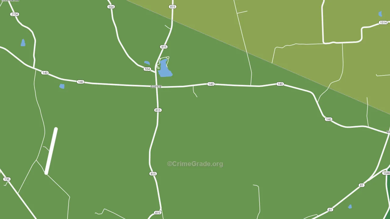 Guffie, KY Map of Vehicle Theft Rates
