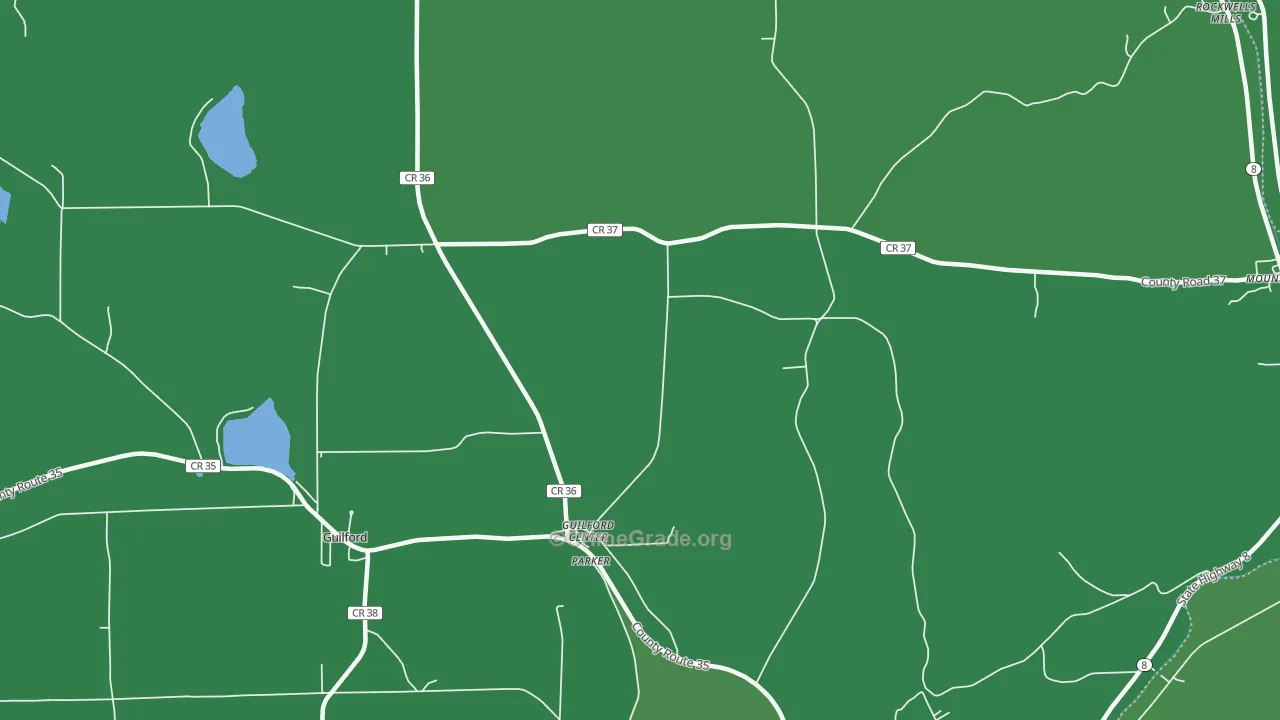Guilford Center, NY Map of Vehicle Theft Rates