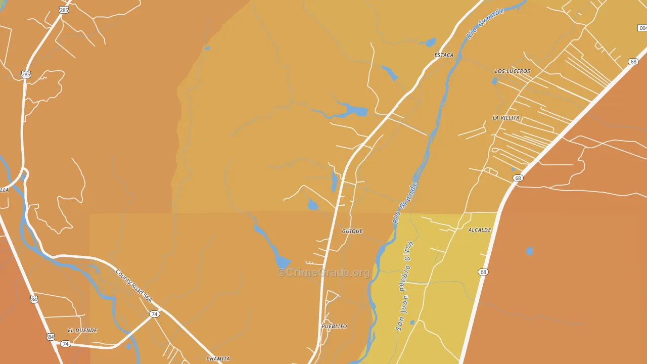 Guique, NM Map of Vehicle Theft Rates