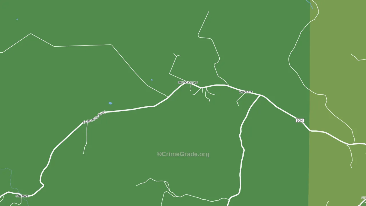 Guitonville, PA Map of Vehicle Theft Rates