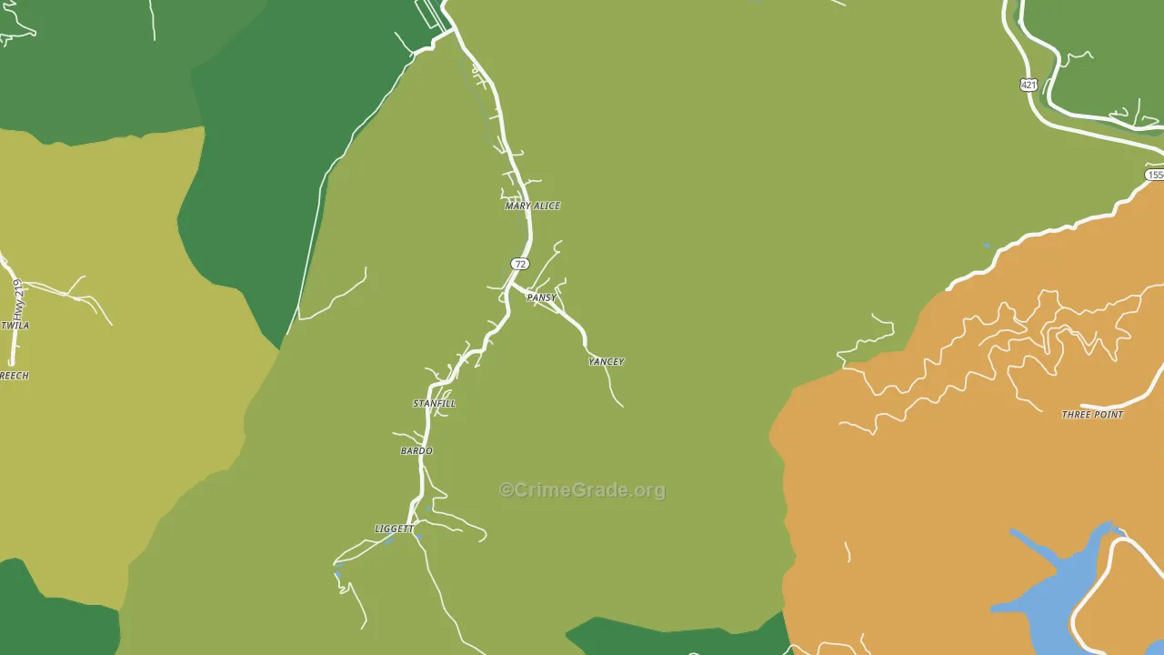 Gulston, KY Map of Vehicle Theft Rates