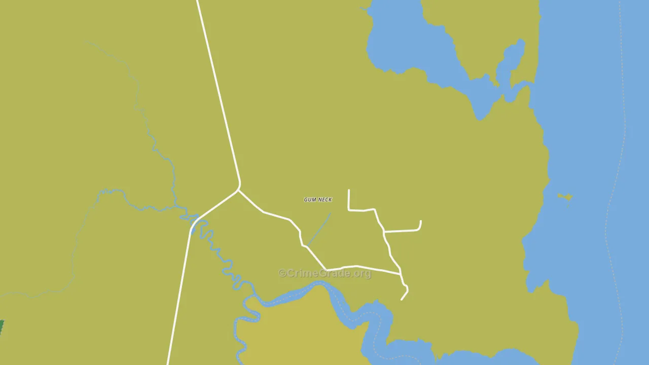 Gum Neck, NC Map of Vehicle Theft Rates