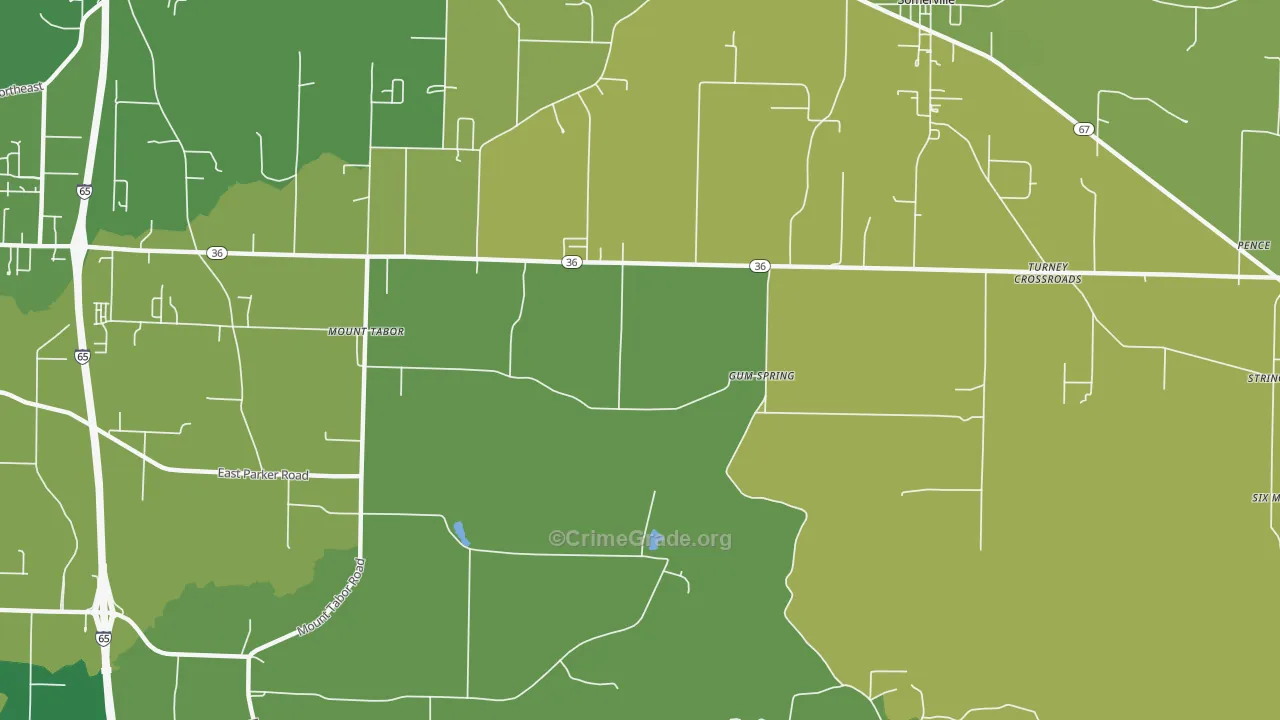 Gum Spring, AL Map of Vehicle Theft Rates