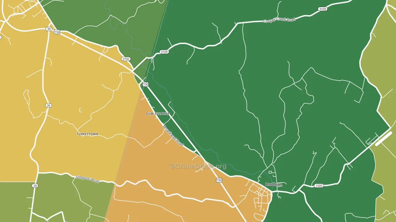 Gum Sulphur, KY Map of Vehicle Theft Rates