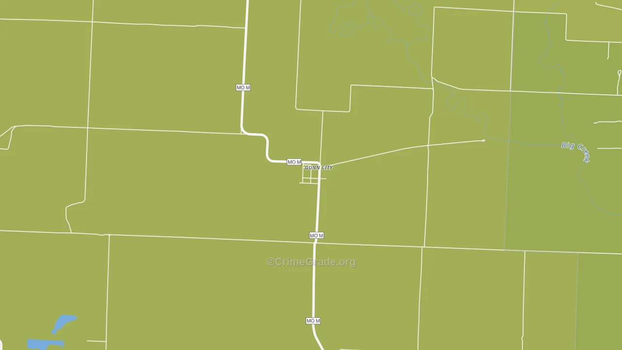Gunn City, MO Map of Vehicle Theft Rates