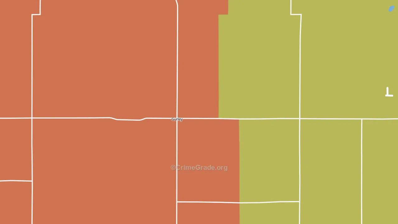 Gurley, NE Map of Vehicle Theft Rates