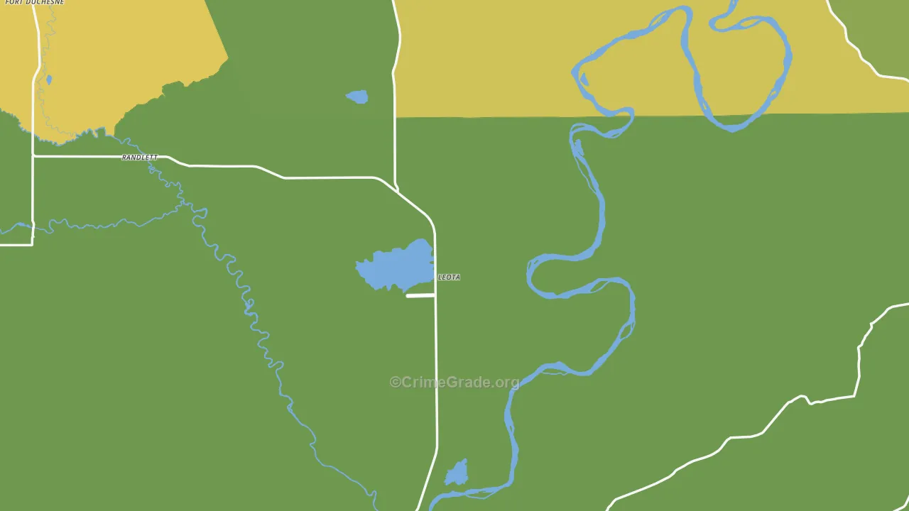 Gusher, UT Map of Vehicle Theft Rates