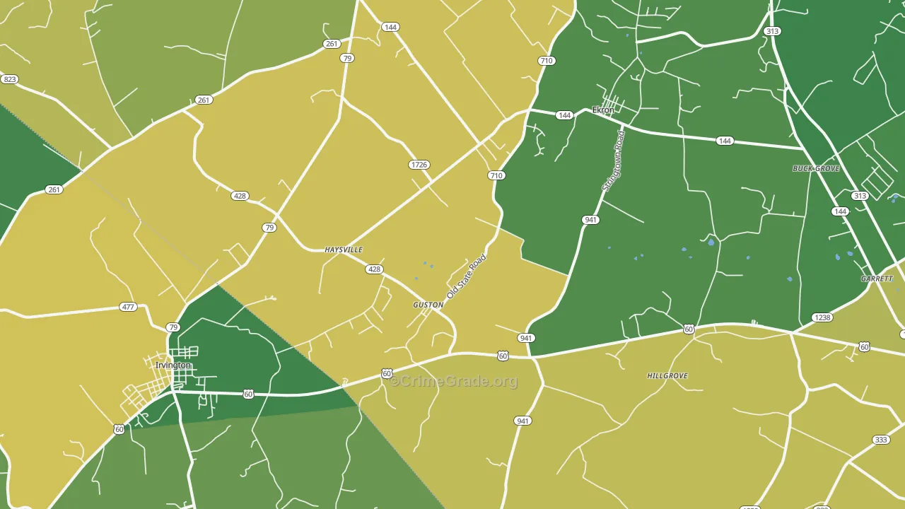 Guston, KY Map of Vehicle Theft Rates