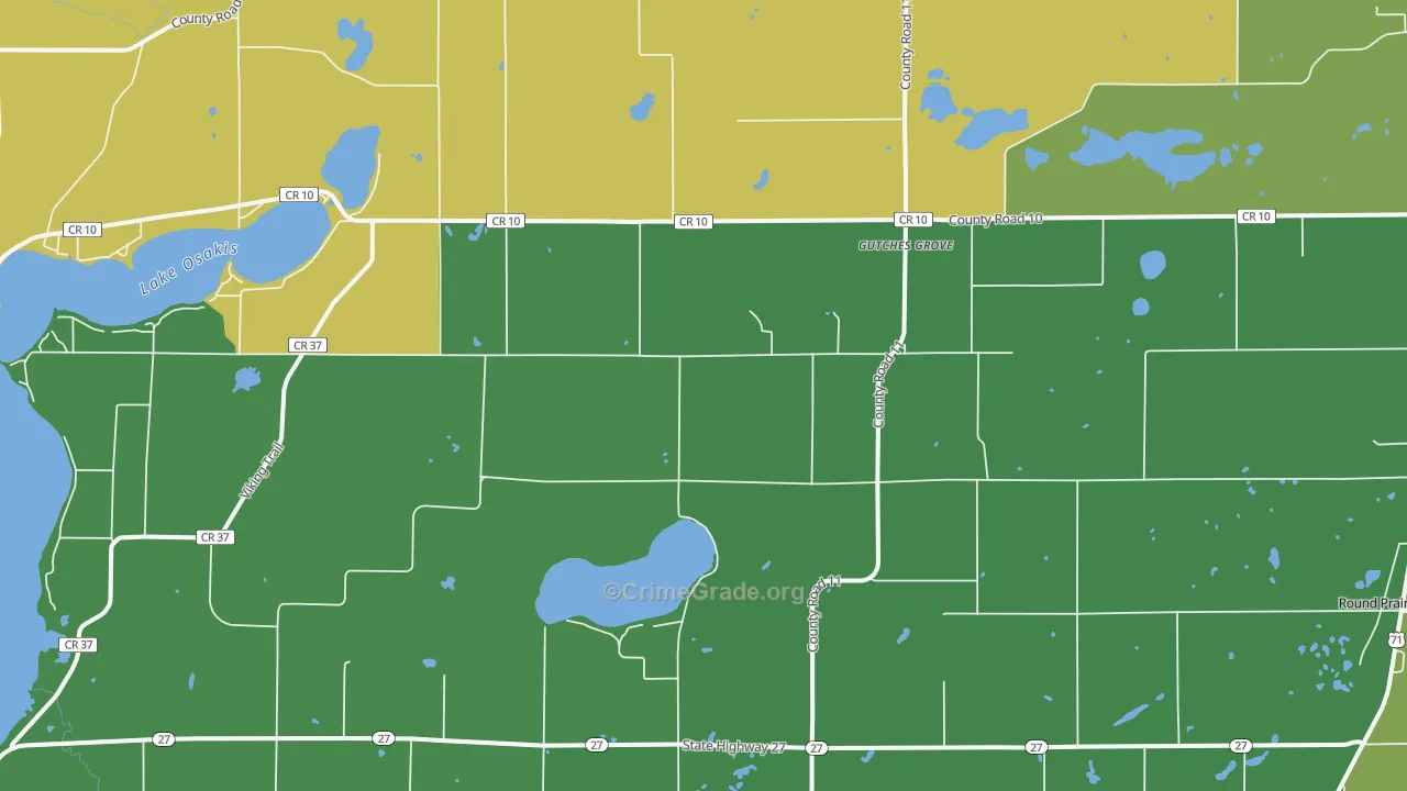 Gutches Grove, MN Map of Vehicle Theft Rates