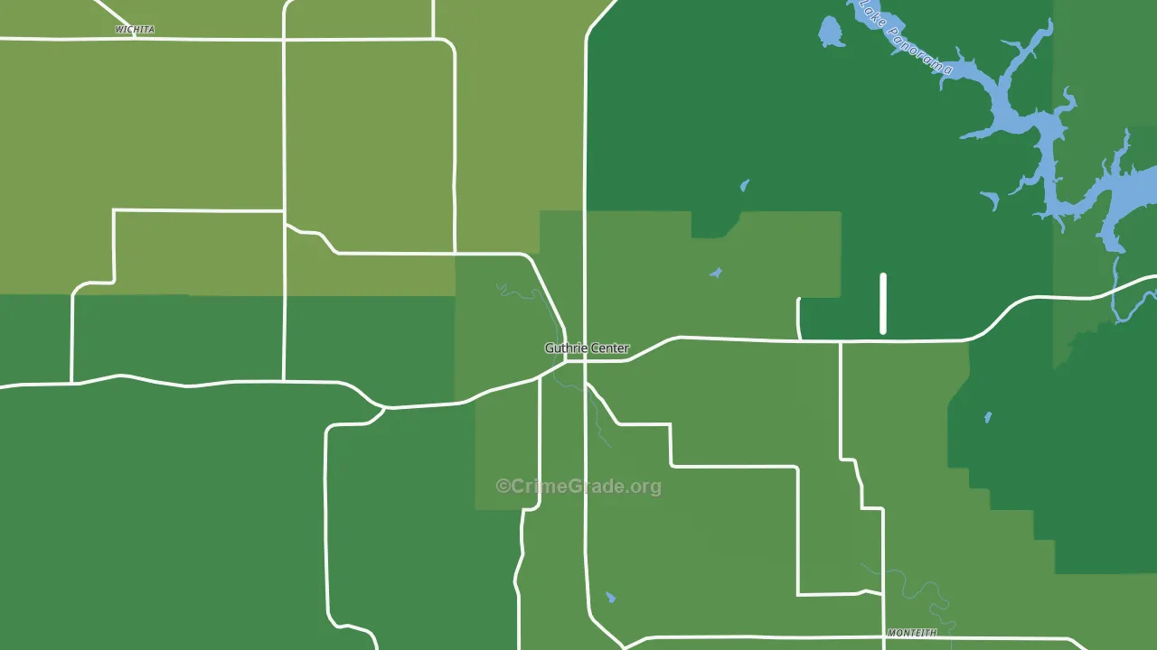 Guthrie Center, IA Map of Vehicle Theft Rates