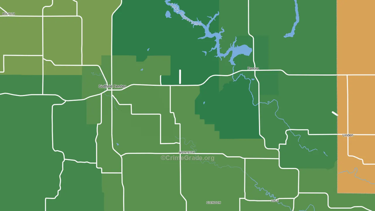 Guthrie County, IA Map of Vehicle Theft Rates
