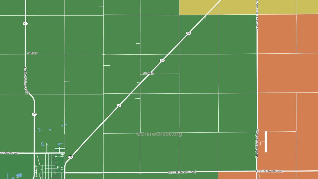 Guthrie, IL Map of Vehicle Theft Rates