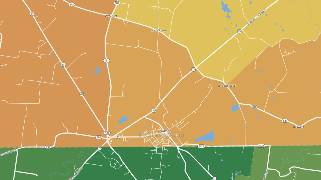 Guthrie, KY Map of Vehicle Theft Rates