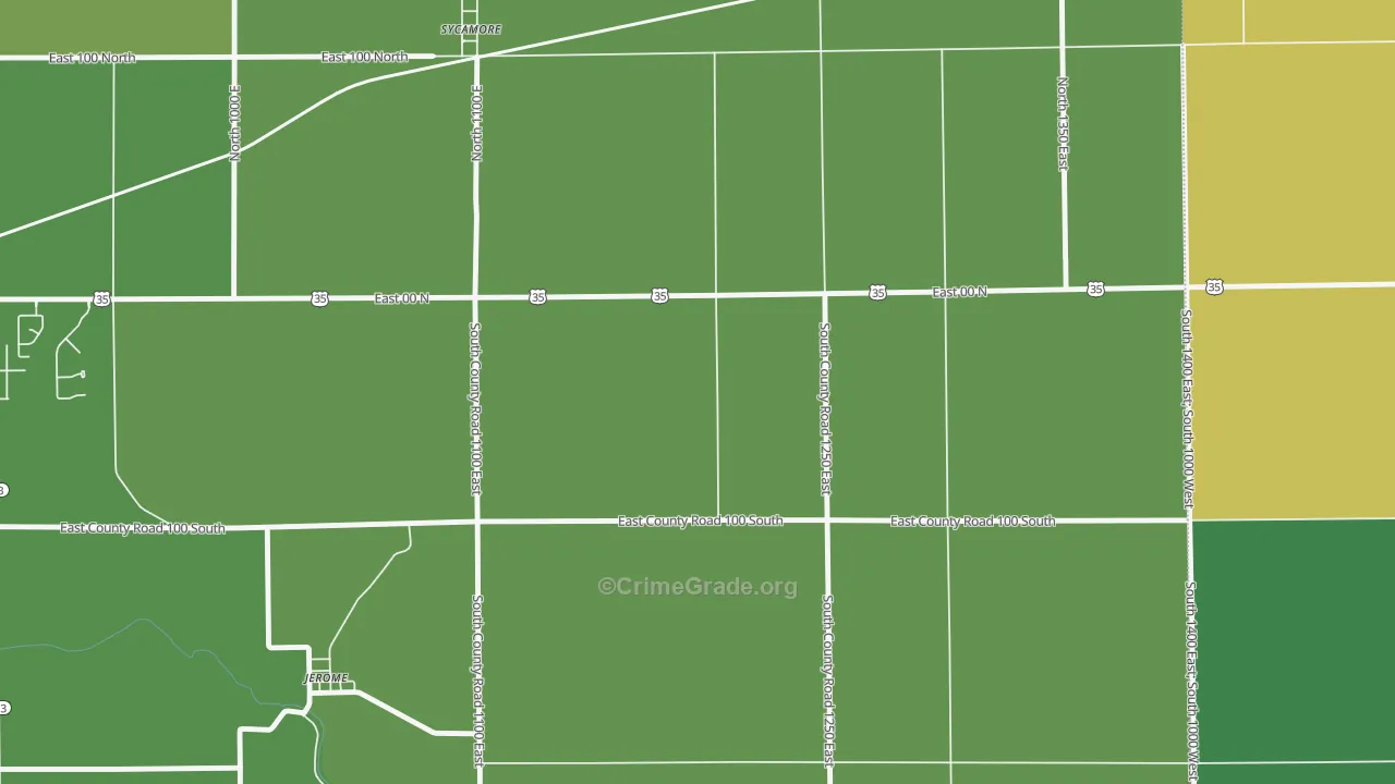 Guy, IN Map of Vehicle Theft Rates