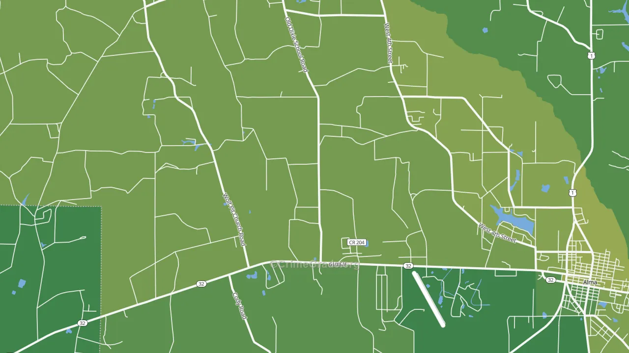 Guysie, GA Map of Vehicle Theft Rates
