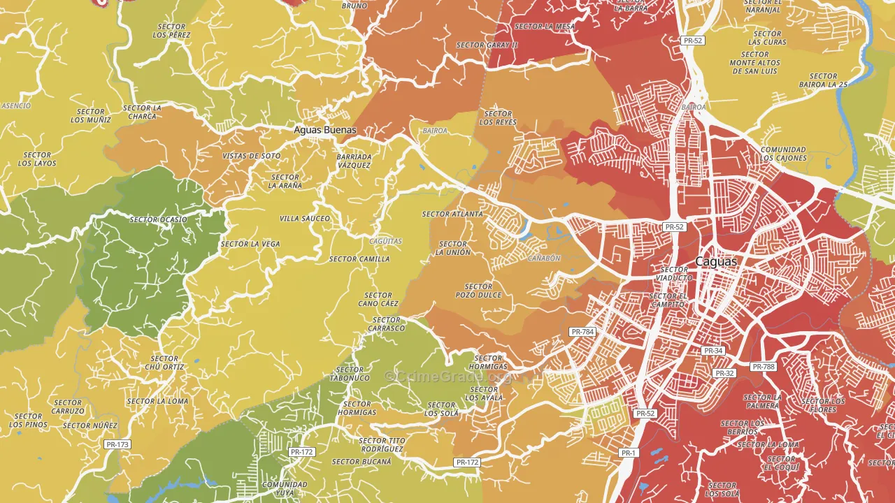 Hacienda San Jose, PR Map of Vehicle Theft Rates