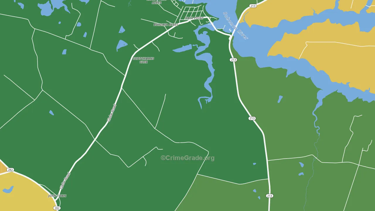 Hack Point, MD Map of Vehicle Theft Rates