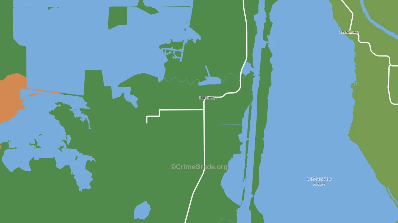 Hackberry, LA Map of Vehicle Theft Rates