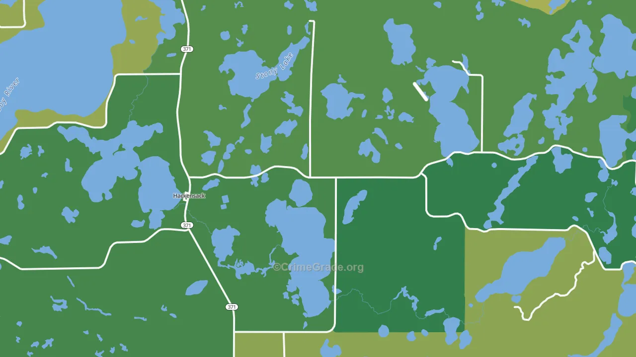 Hackensack, MN Map of Vehicle Theft Rates