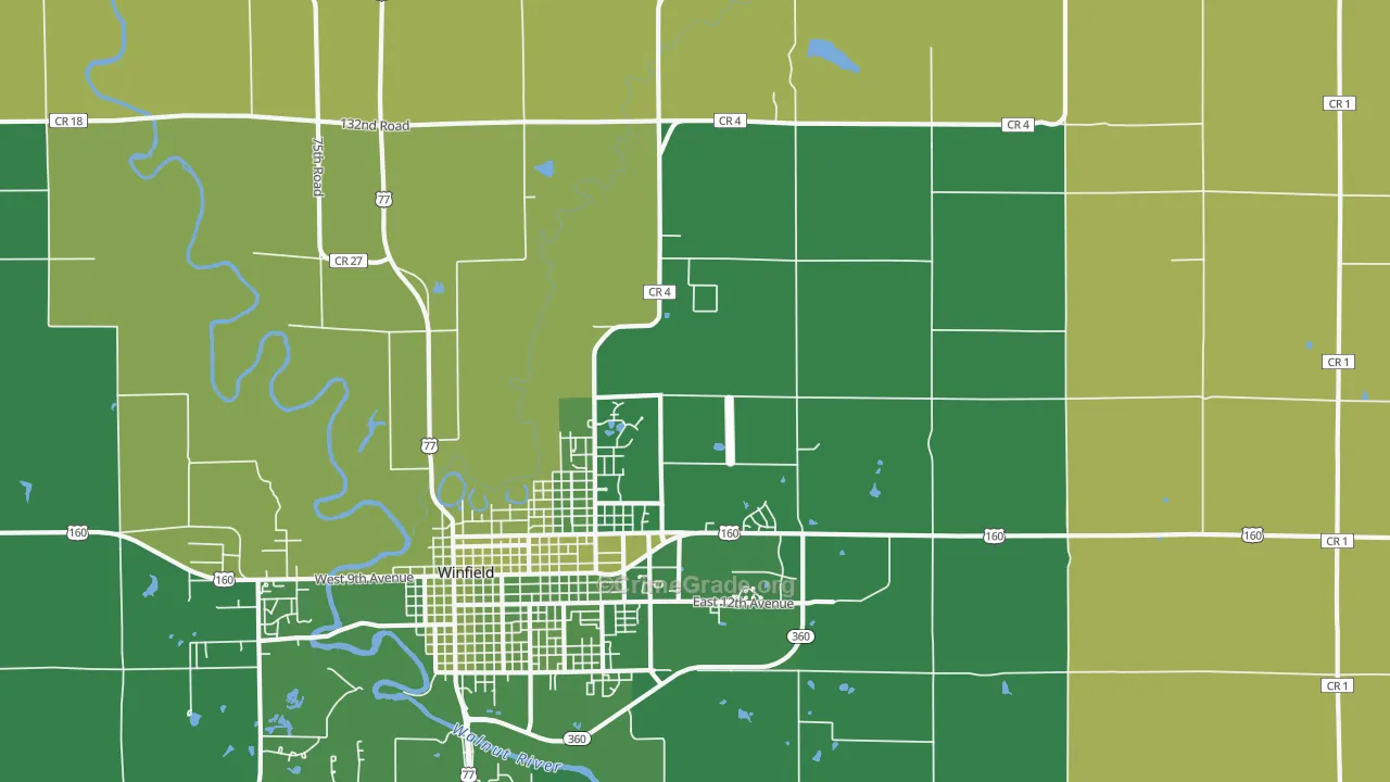 Hackney, KS Map of Vehicle Theft Rates