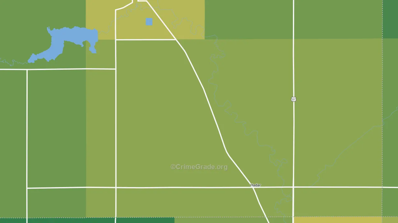 Hadar, NE Map of Vehicle Theft Rates