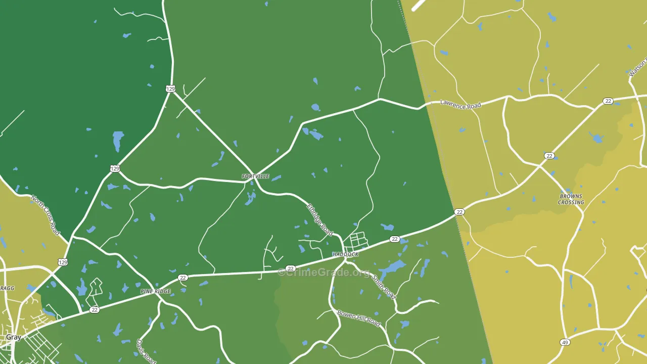 Haddock, GA Map of Vehicle Theft Rates