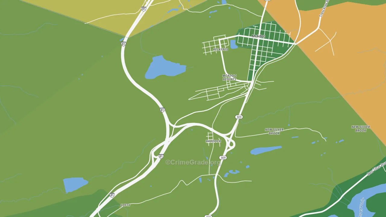 Haddock, PA Map of Vehicle Theft Rates