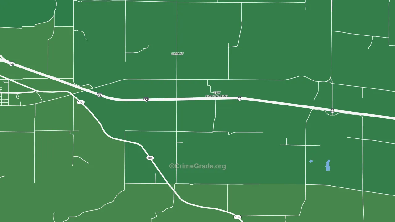 Hadley, IL Map of Vehicle Theft Rates