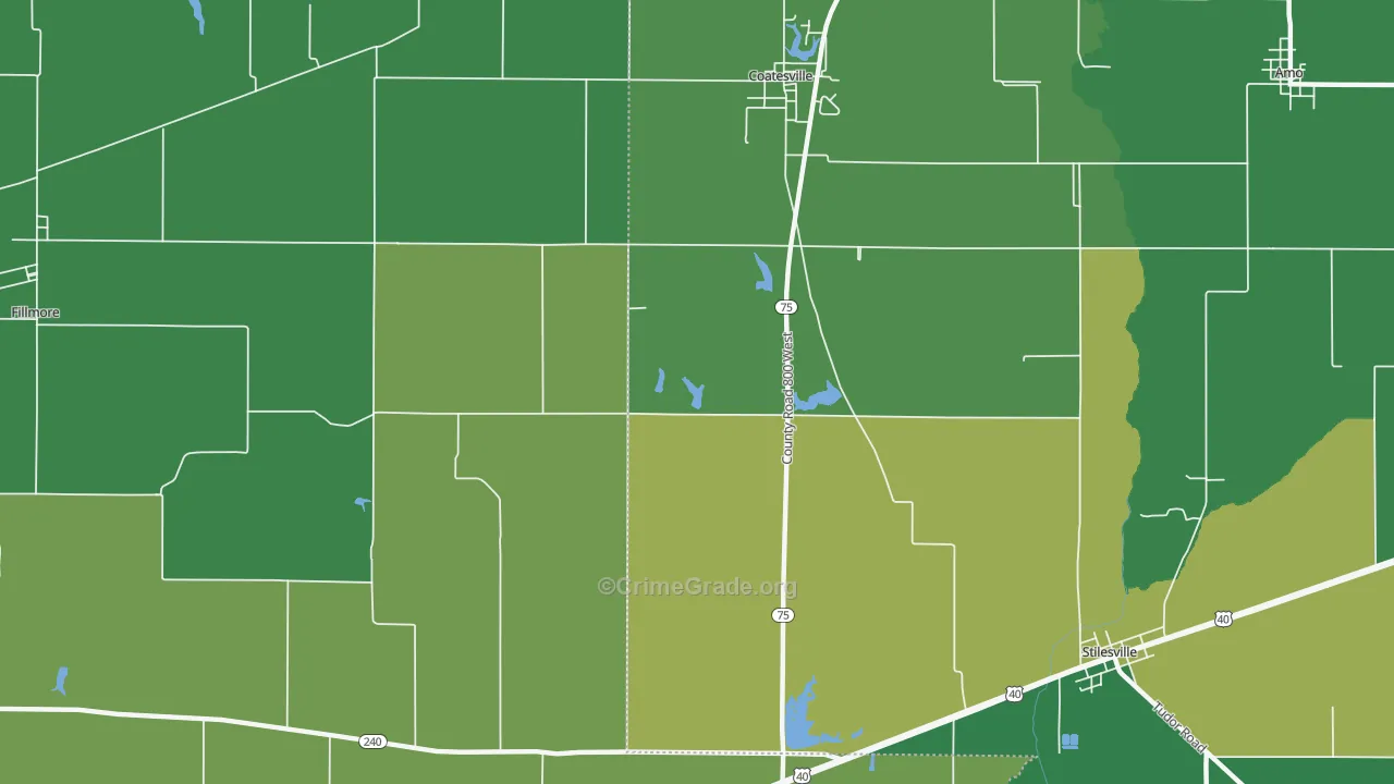 Hadley, IN Map of Vehicle Theft Rates