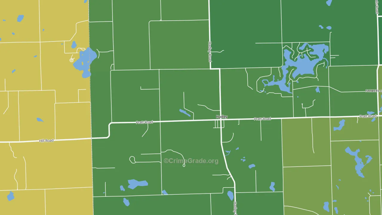 Hadley, MI Map of Vehicle Theft Rates