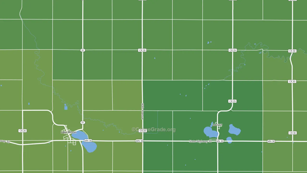 Hadley, MN Map of Vehicle Theft Rates