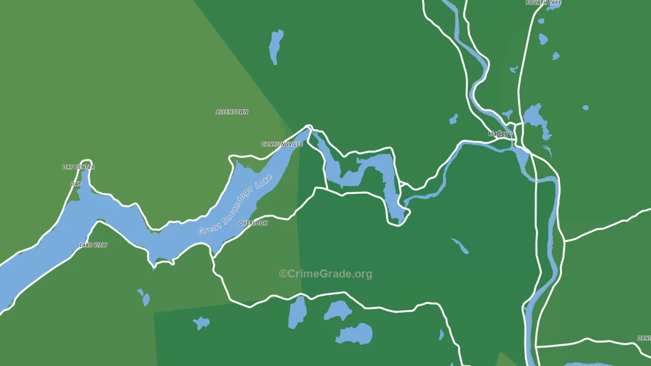 Hadley, NY Map of Vehicle Theft Rates