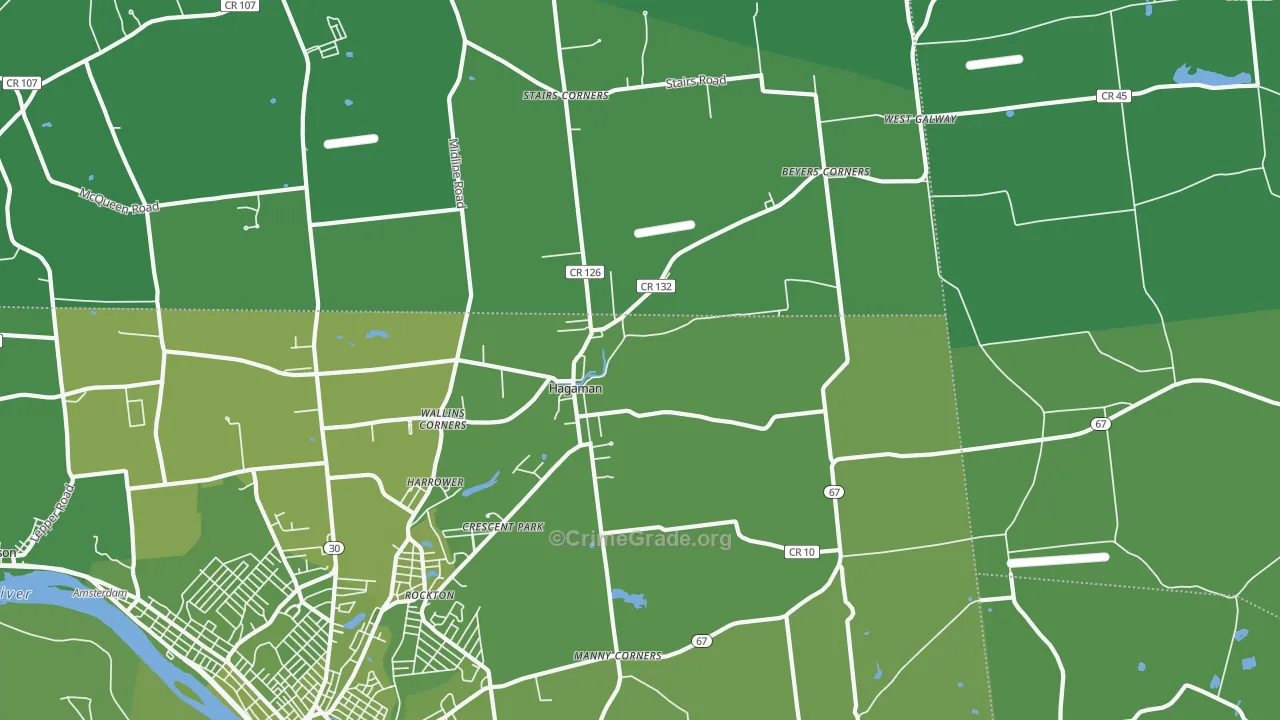 Hagaman, NY Map of Vehicle Theft Rates