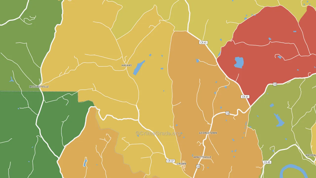 Hagans, WV Map of Vehicle Theft Rates