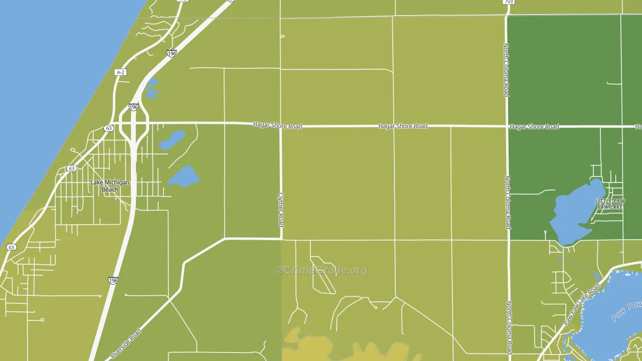Hagar Shores, MI Map of Vehicle Theft Rates